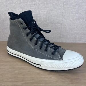 Converse Chuck Taylor All Star Hi Top Leather Sneakers Gray Black Men's 11